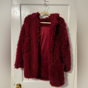 Love Tree, Crimson, Fuzzy Cardigan